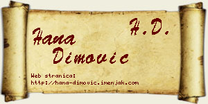 Hana Dimović vizit kartica